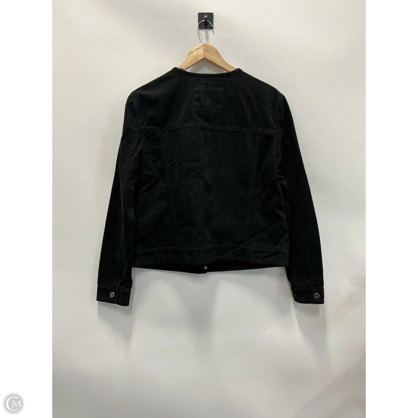 Jacket Denim By Levis In Black Denim, Size: L