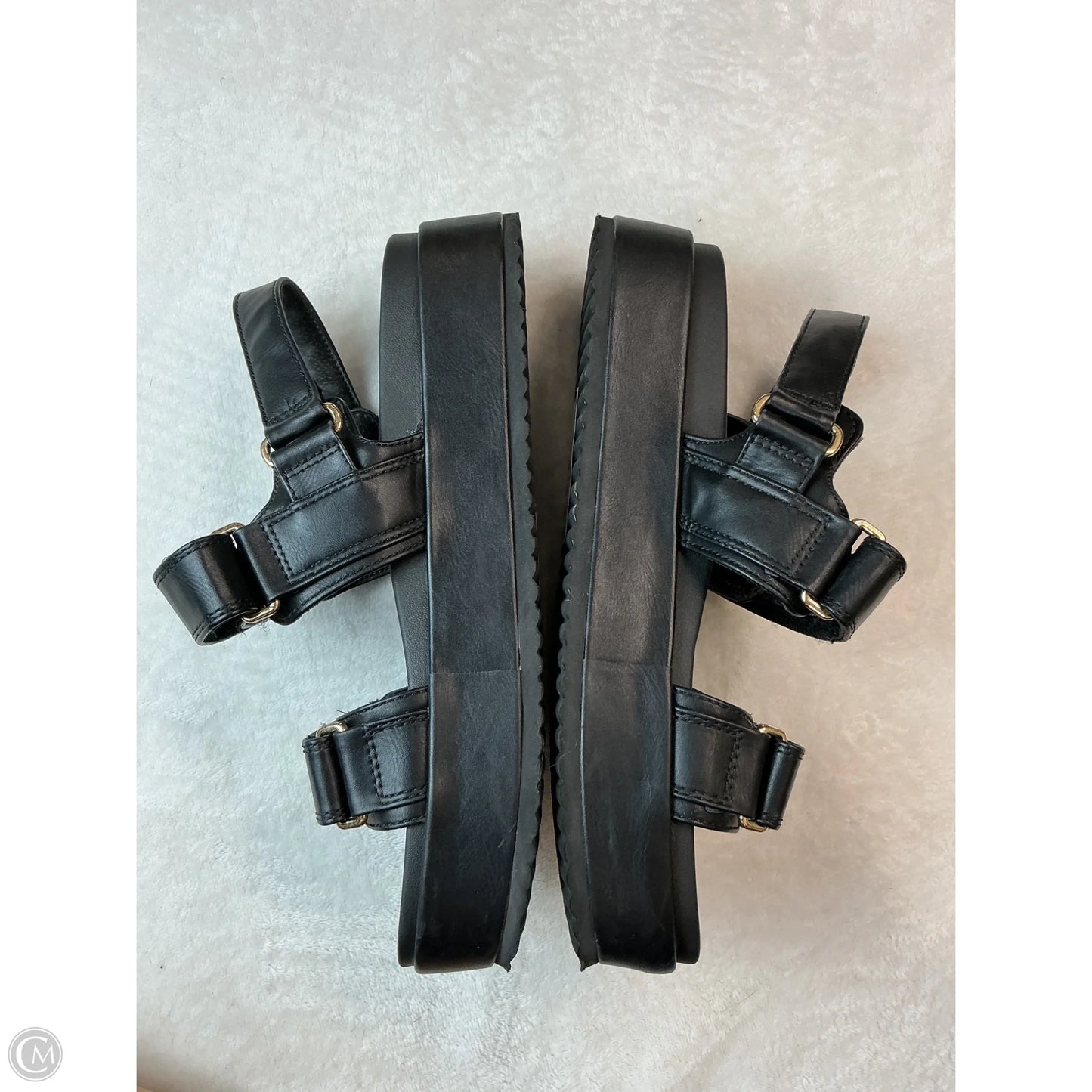 Sandals Heels Platform By Steve Madden In Black, Size: 8.5