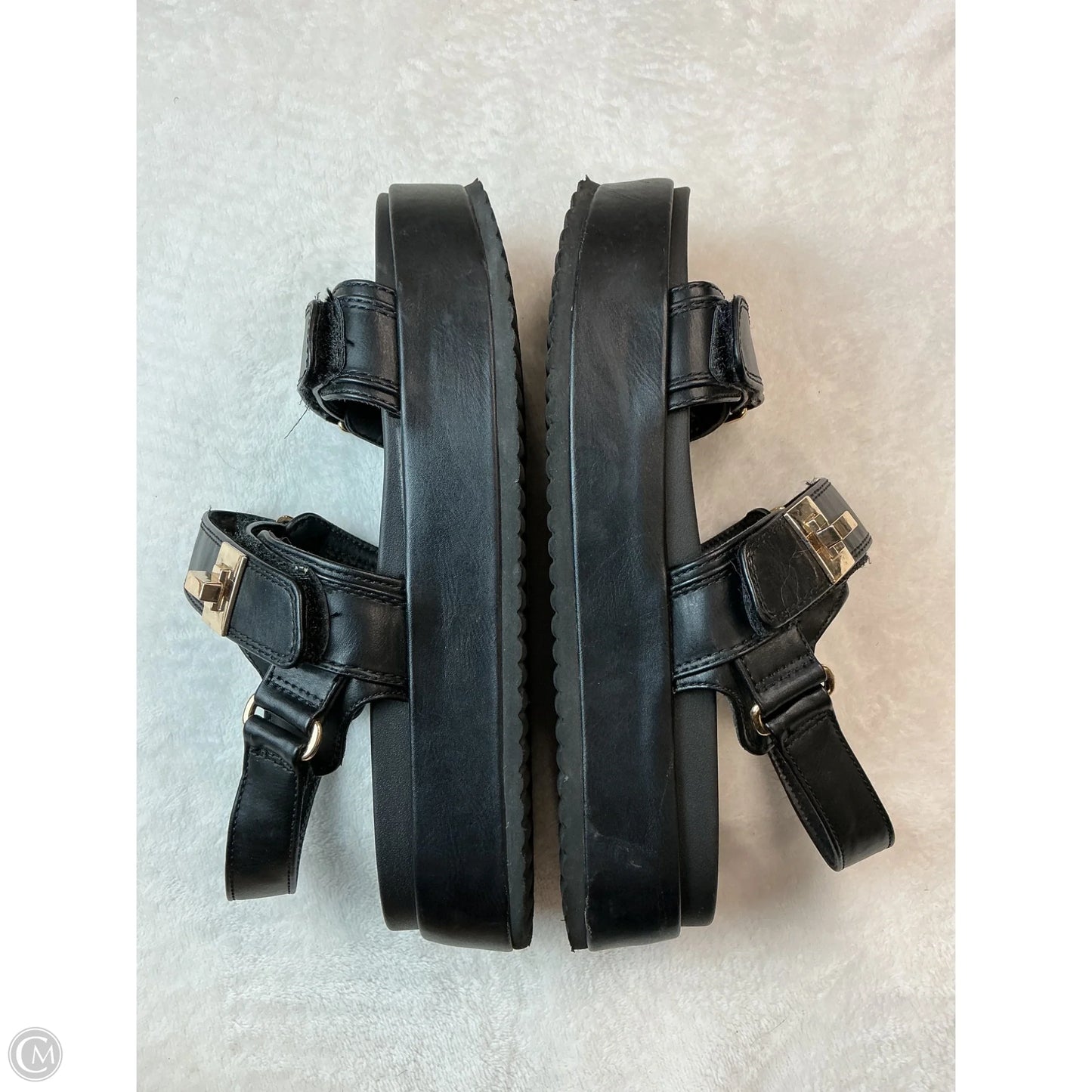 Sandals Heels Platform By Steve Madden In Black, Size: 8.5