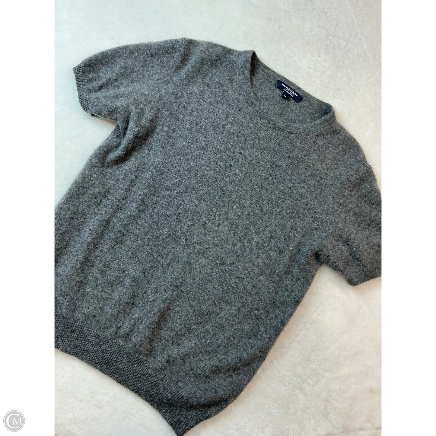 Sweater Luxury Designer By Burberry In Grey, Size: M