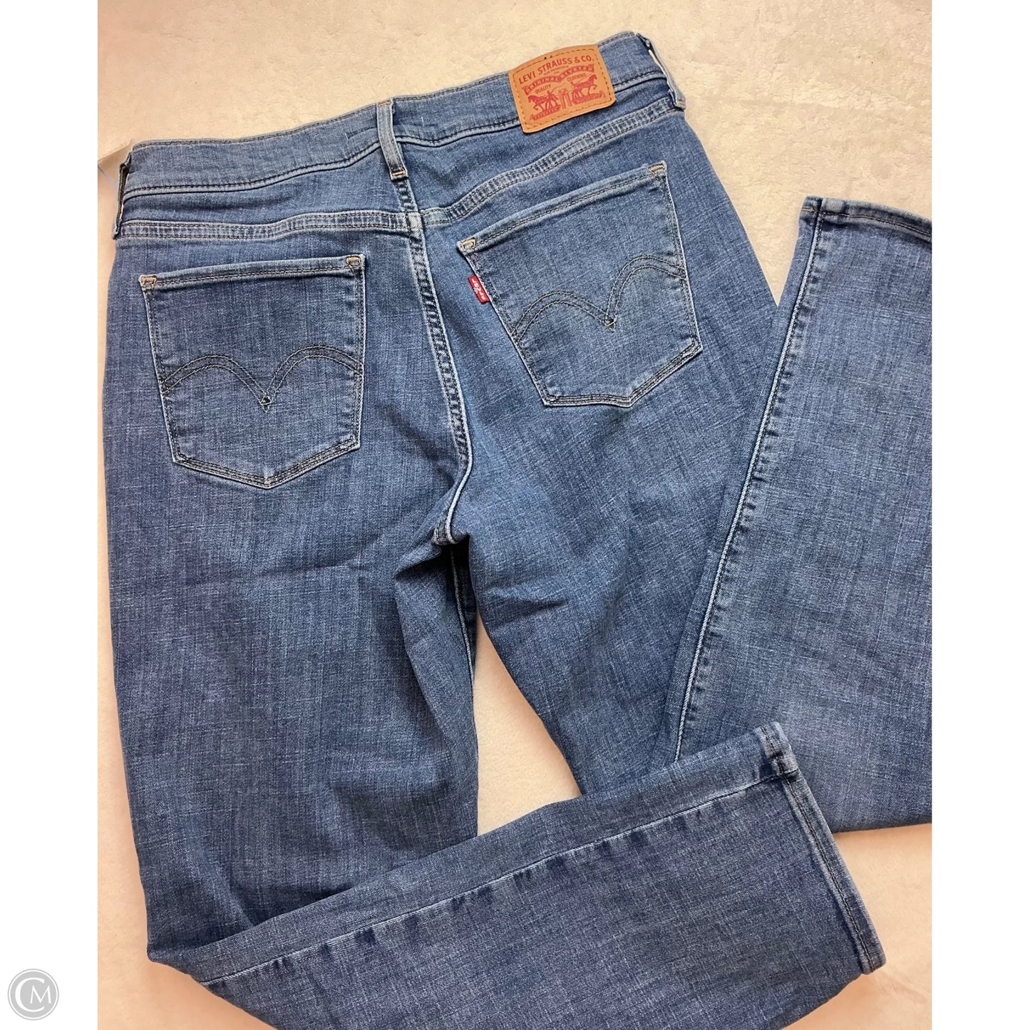 Jeans Straight By Levis In Blue Denim, Size: 4
