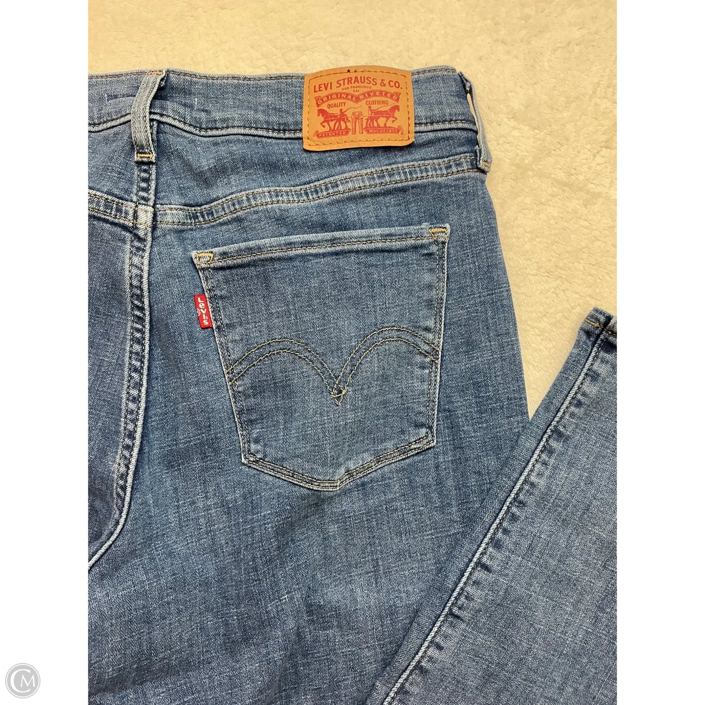 Jeans Straight By Levis In Blue Denim, Size: 4