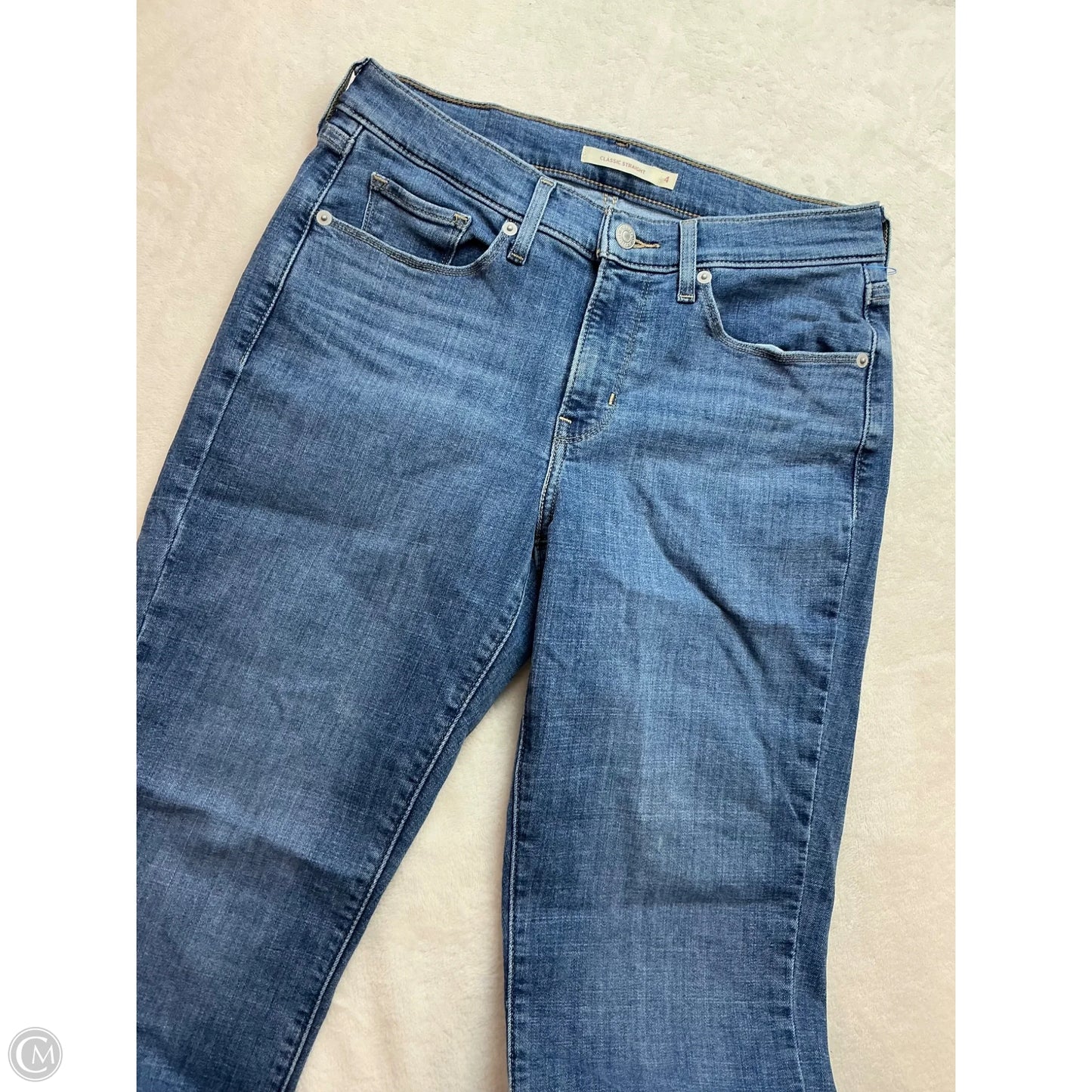 Jeans Straight By Levis In Blue Denim, Size: 4