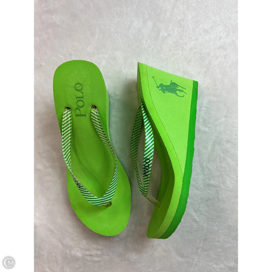 Sandals Heels Platform By Polo Ralph Lauren In Green, Size: 7