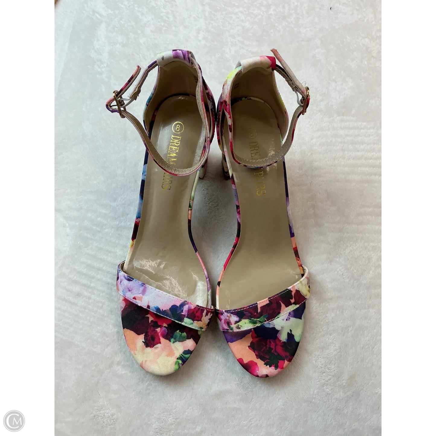 Sandals Heels Block By Dream Pairs In Floral Print, Size: 8