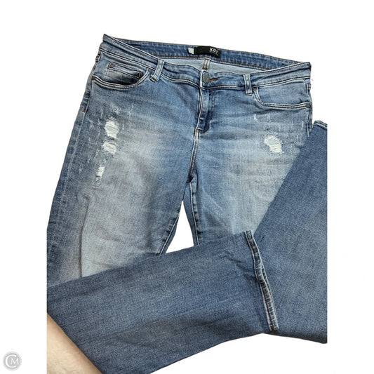 Jeans Straight By Kut In Blue Denim, Size: 14