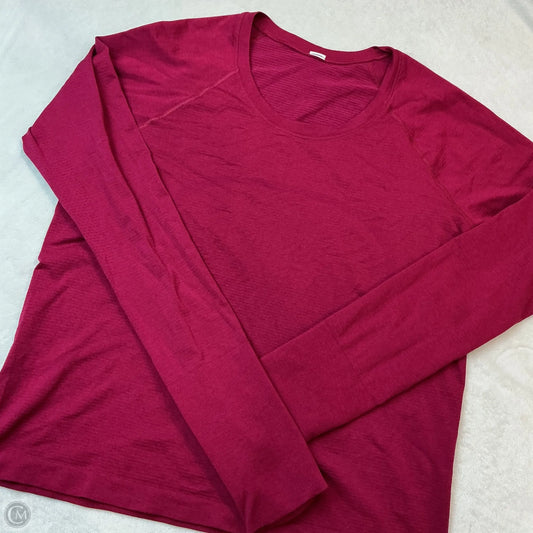Athletic Top Long Sleeve Crewneck By Lululemon In Pink, Size: 12