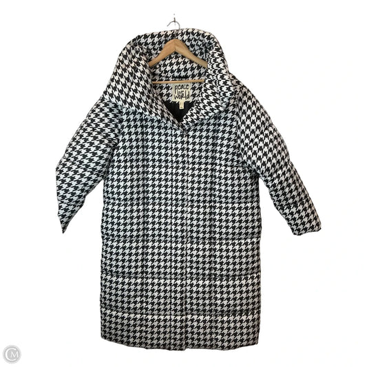 Coat Puffer & Quilted By Peace Love World In Checkered Pattern, Size: L
