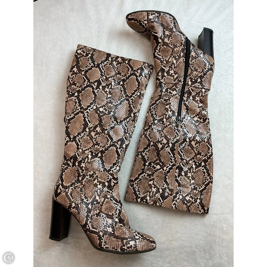 Boots Mid-calf Heels By A New Day In Snakeskin Print, Size: 8.5