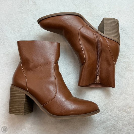 Boots Ankle Heels By Universal Thread In Tan, Size: 9