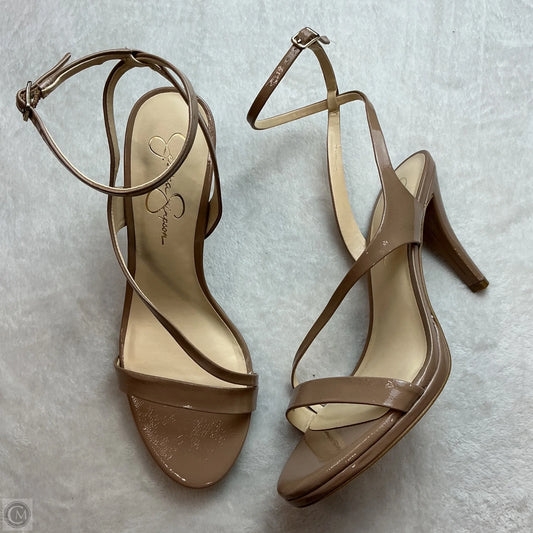 Sandals Heels Stiletto By Jessica Simpson In Tan, Size: 10