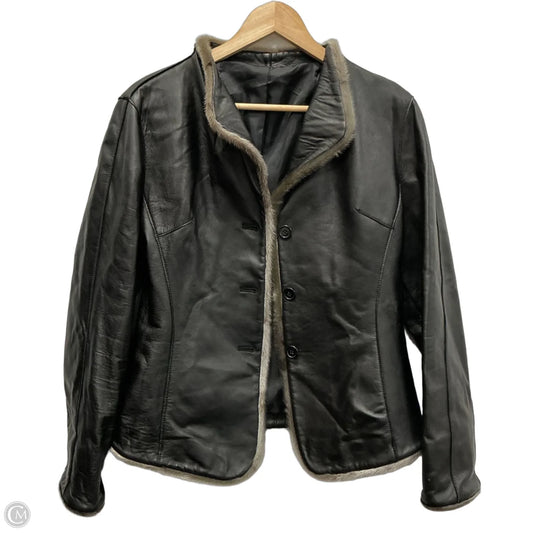 Jacket Leather By Clothes Mentor In Black, Size: Xl