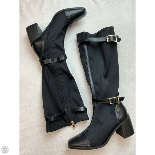 Boots Mid-calf Heels By Clothes Mentor In Black, Size: 7.5