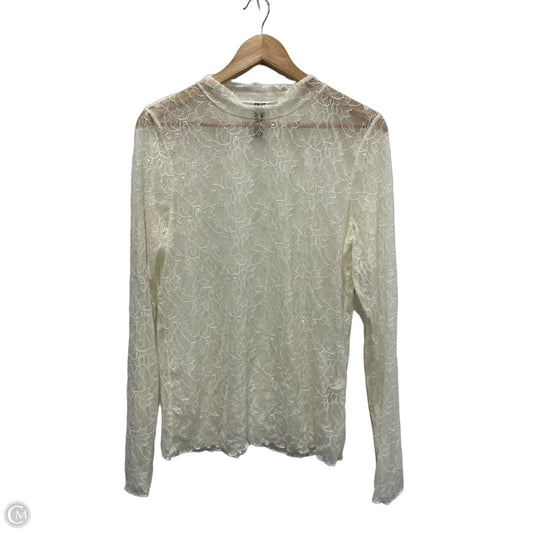 Top Long Sleeve By Anthropologie In White, Size: Xl