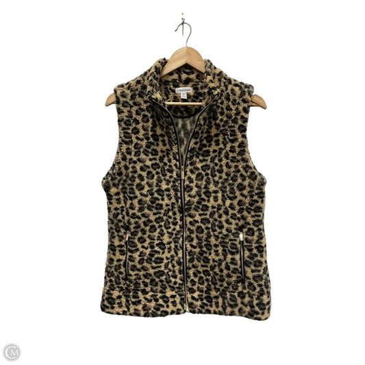 Vest Faux Fur & Sherpa By Calvin Klein In Animal Print, Size: S