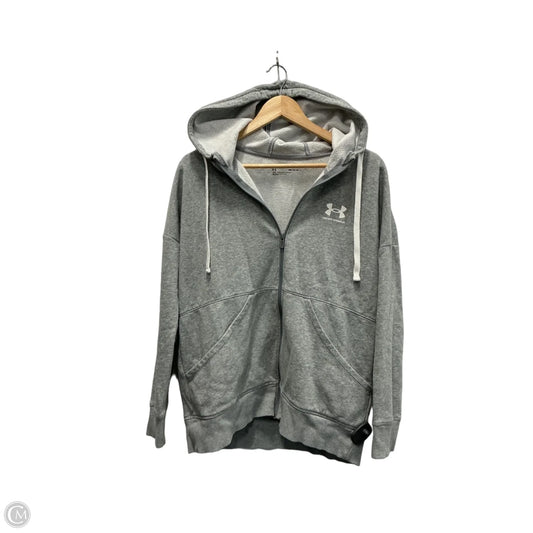 Sweatshirt Hoodie By Under Armour In Grey, Size: M
