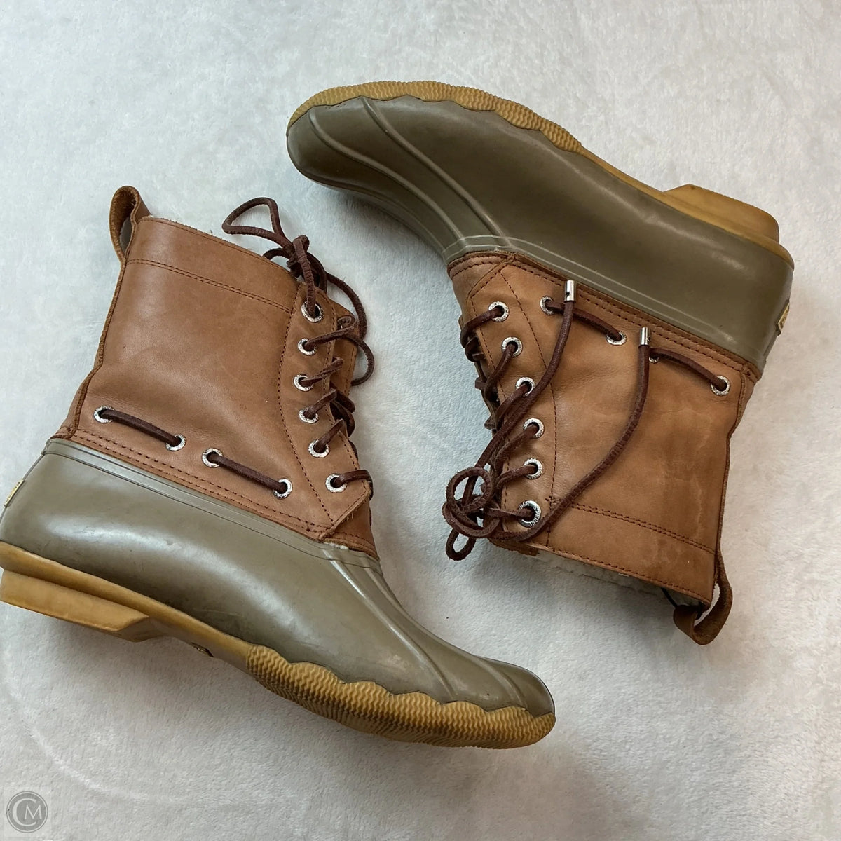 Boots Rain By Sperry In Green & Tan, Size: 8