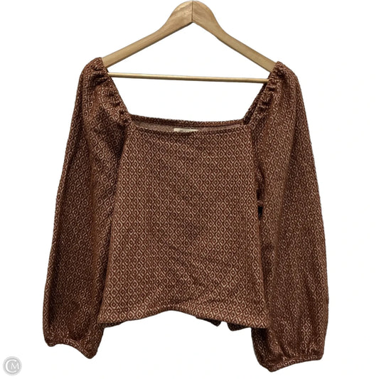 Top Long Sleeve By Madewell In Brown, Size: L