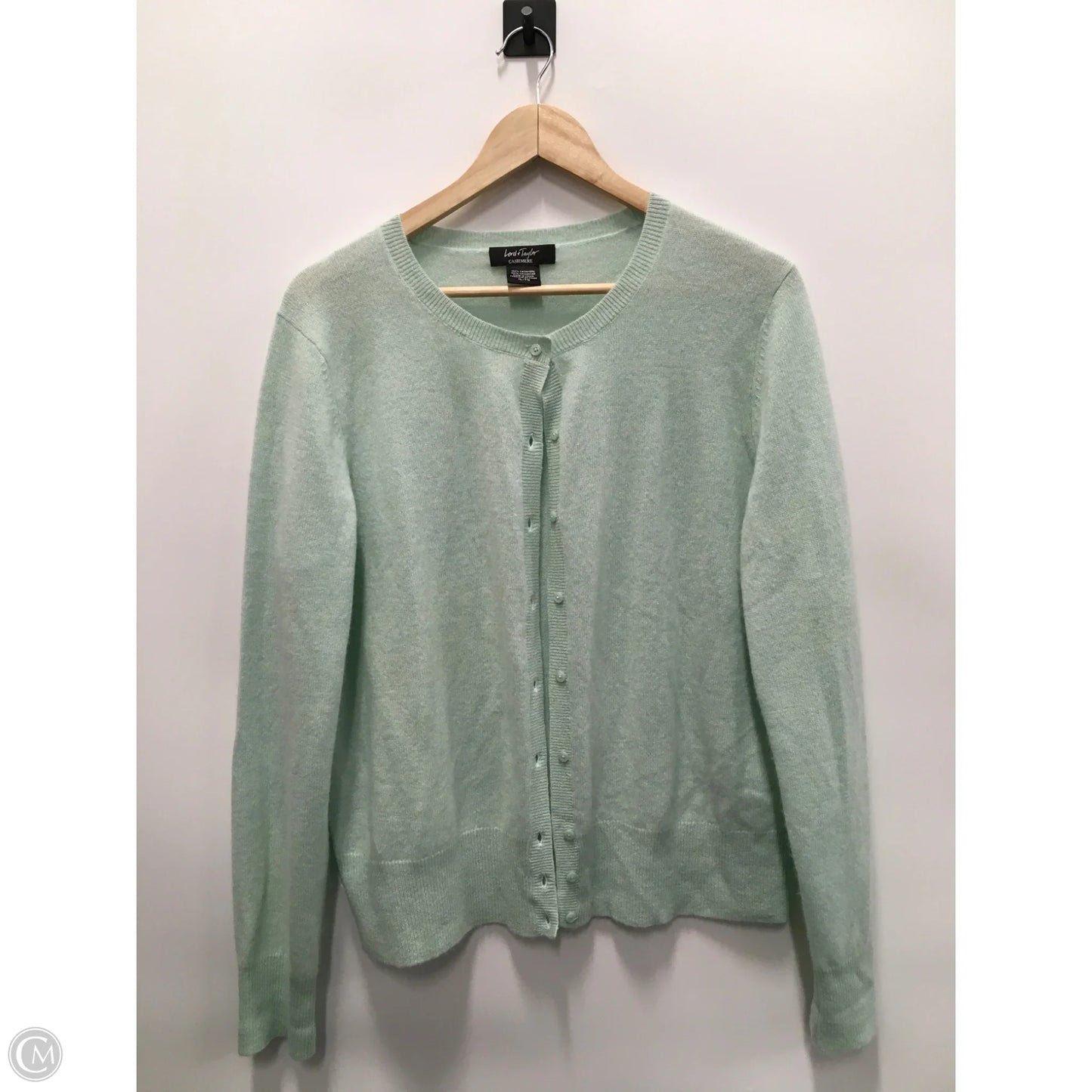 Sweater Cardigan Cashmere By Lord And Taylor In Green, Size: Xl