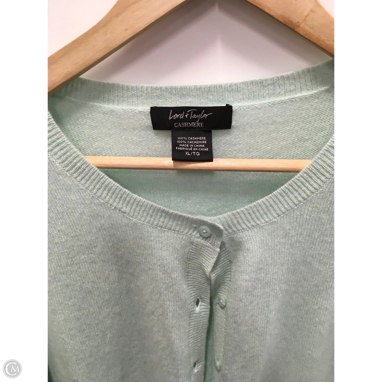Sweater Cardigan Cashmere By Lord And Taylor In Green, Size: Xl