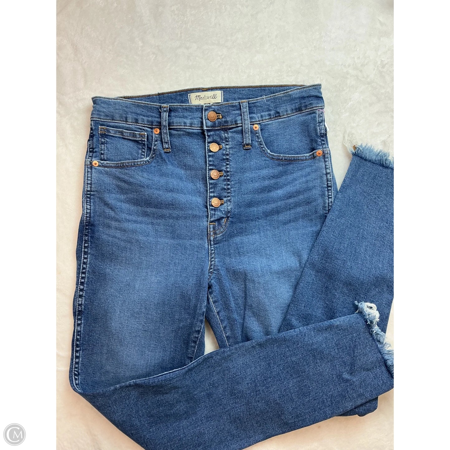 Jeans Straight By Madewell In Blue Denim, Size: 30