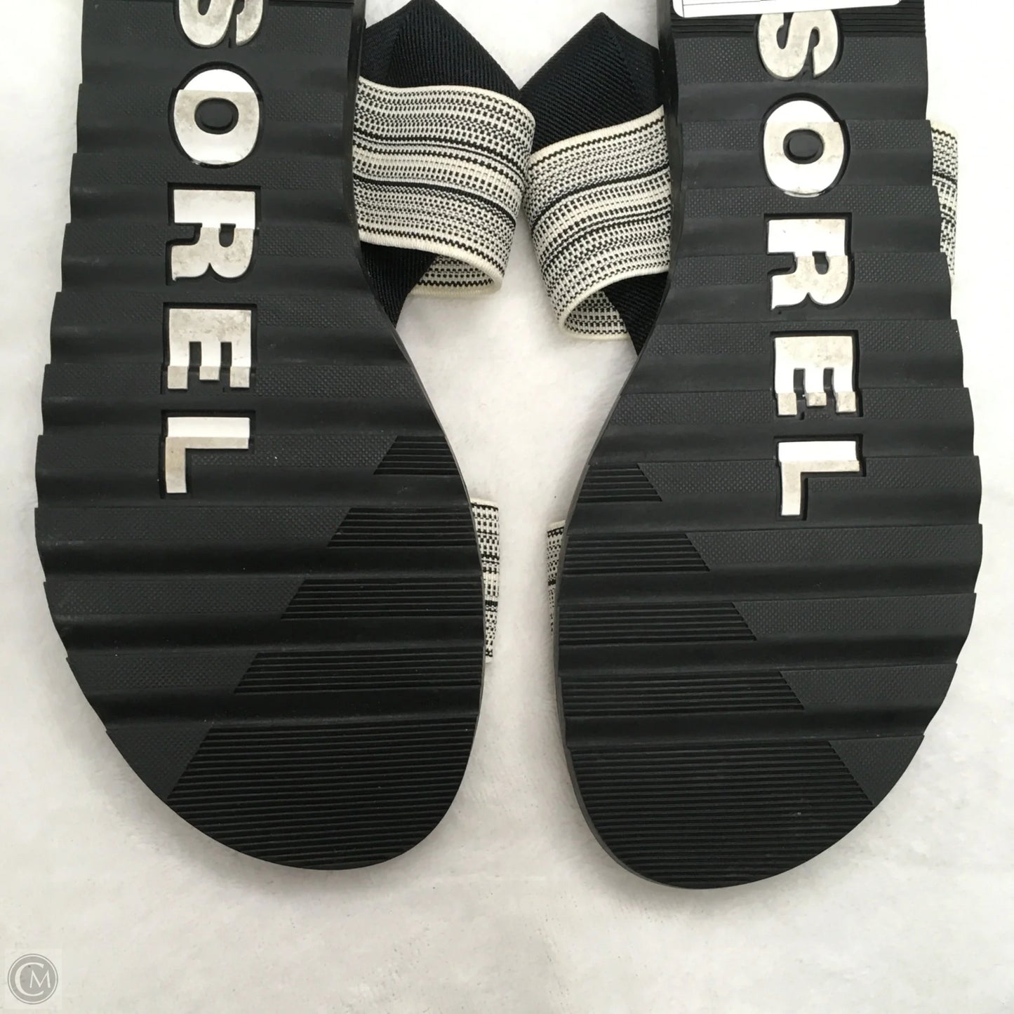 Sandals Flats By Sorel In Black & White, Size: 8
