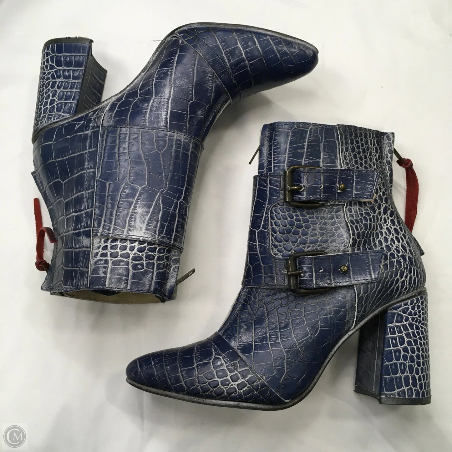 Boots Ankle Heels By Freebird In Blue, Size: 10
