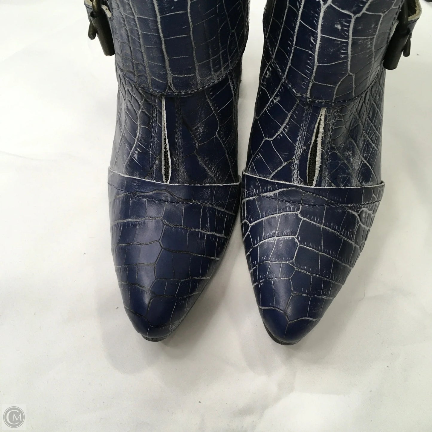 Boots Ankle Heels By Freebird In Blue, Size: 10
