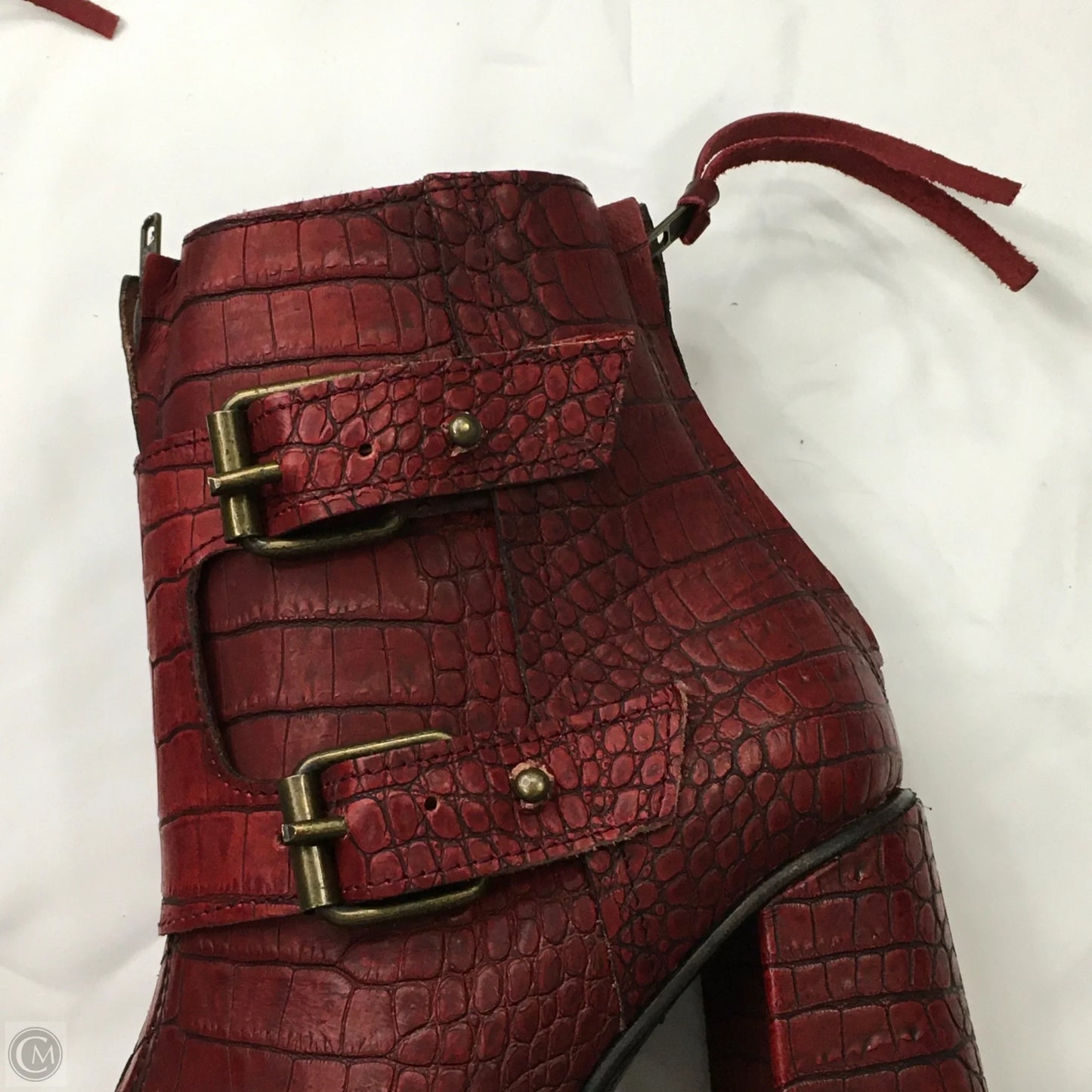 Boots Ankle Heels By Freebird In Red, Size: 10