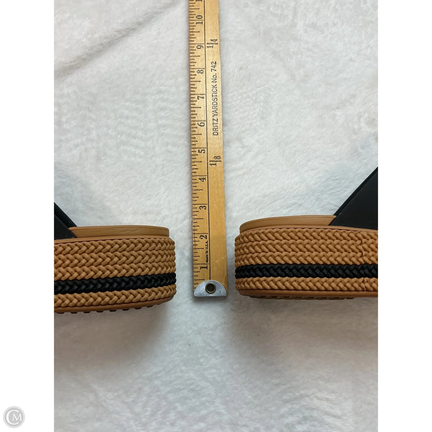 Sandals Heels Platform By Crocs In Black & Brown, Size: 8
