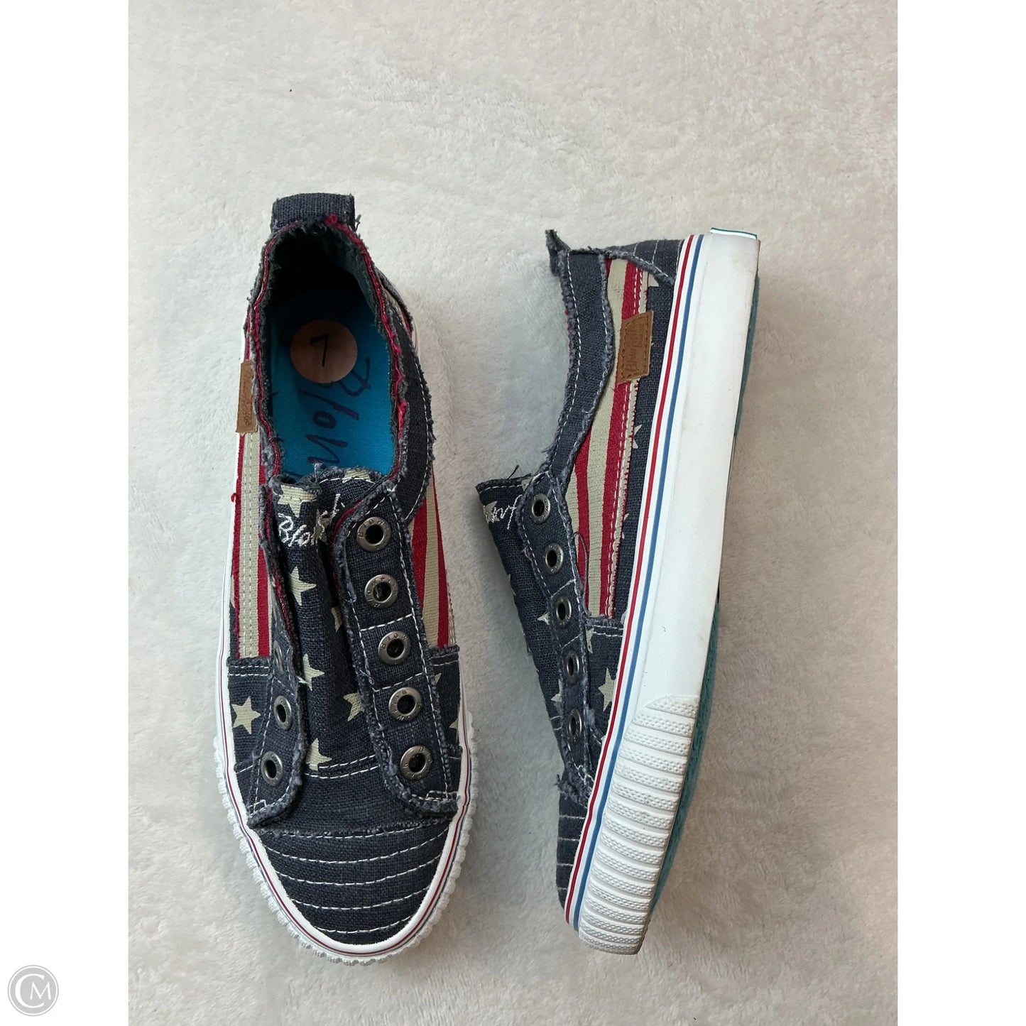 Shoes Sneakers By Blowfish In Blue Red & White, Size: 7
