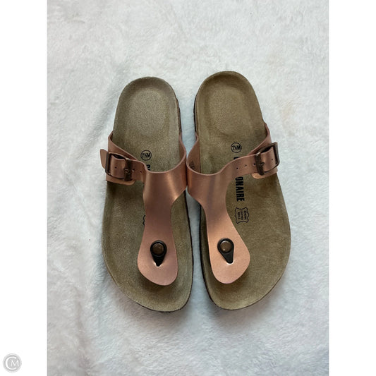 Sandals Flats By Cushionaire In Rose Gold, Size: 7.5