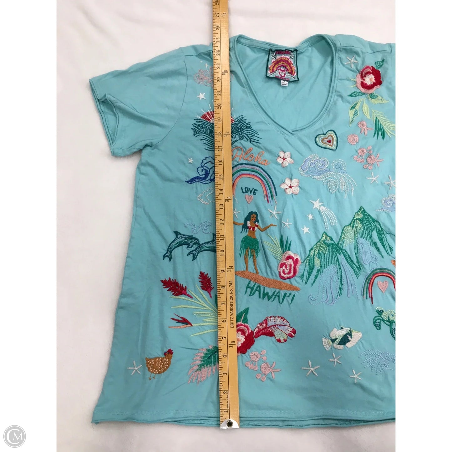 Top Short Sleeve By Johnny Was In Blue, Size: S