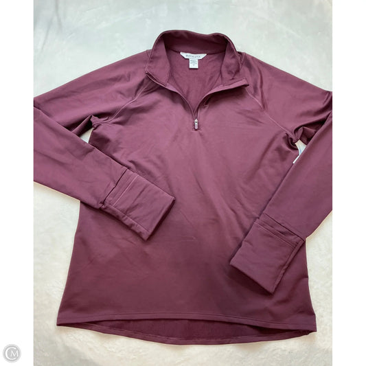 Athletic Top Long Sleeve Collar By Athleta In Maroon, Size: M