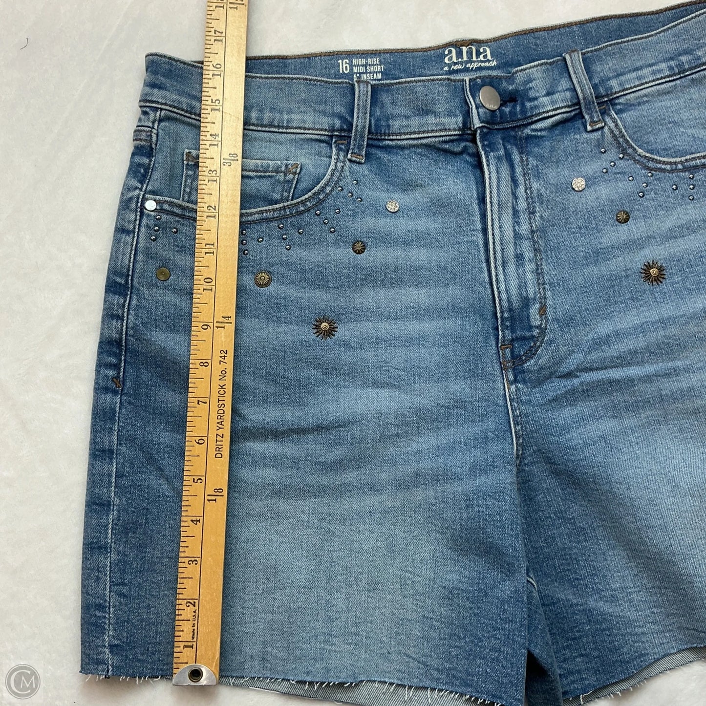 Shorts By Ana In Blue Denim, Size: 16