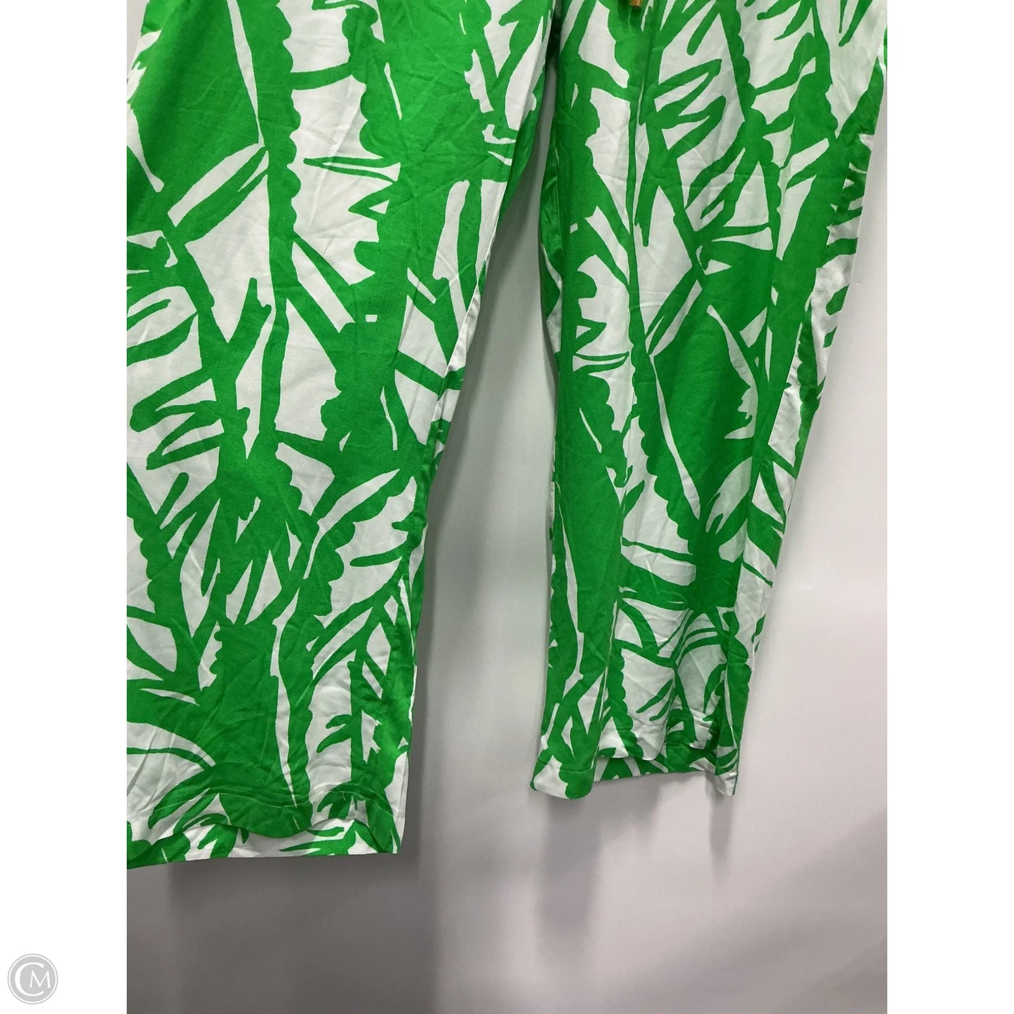 Pants Designer By Lilly Pulitzer In Green & White, Size: L