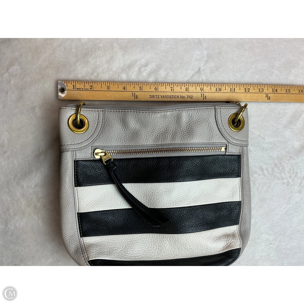 Handbag Leather By Fossil, Size: Small