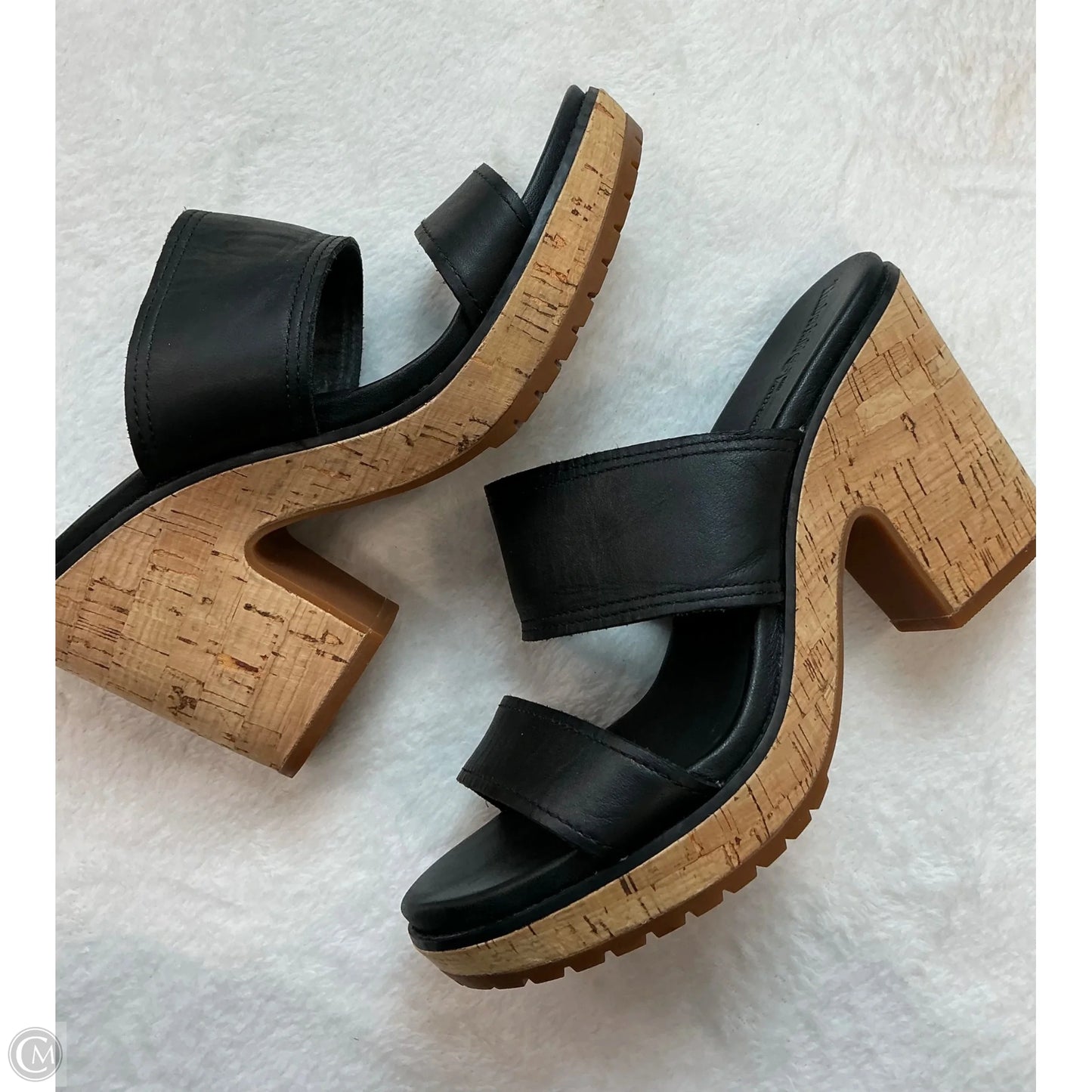 Sandals Heels Block By Timberland In Black & Tan, Size: 8