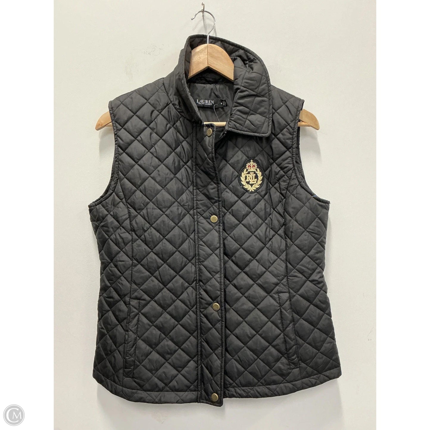 Vest Puffer & Quilted By Lauren By Ralph Lauren In Black, Size: M