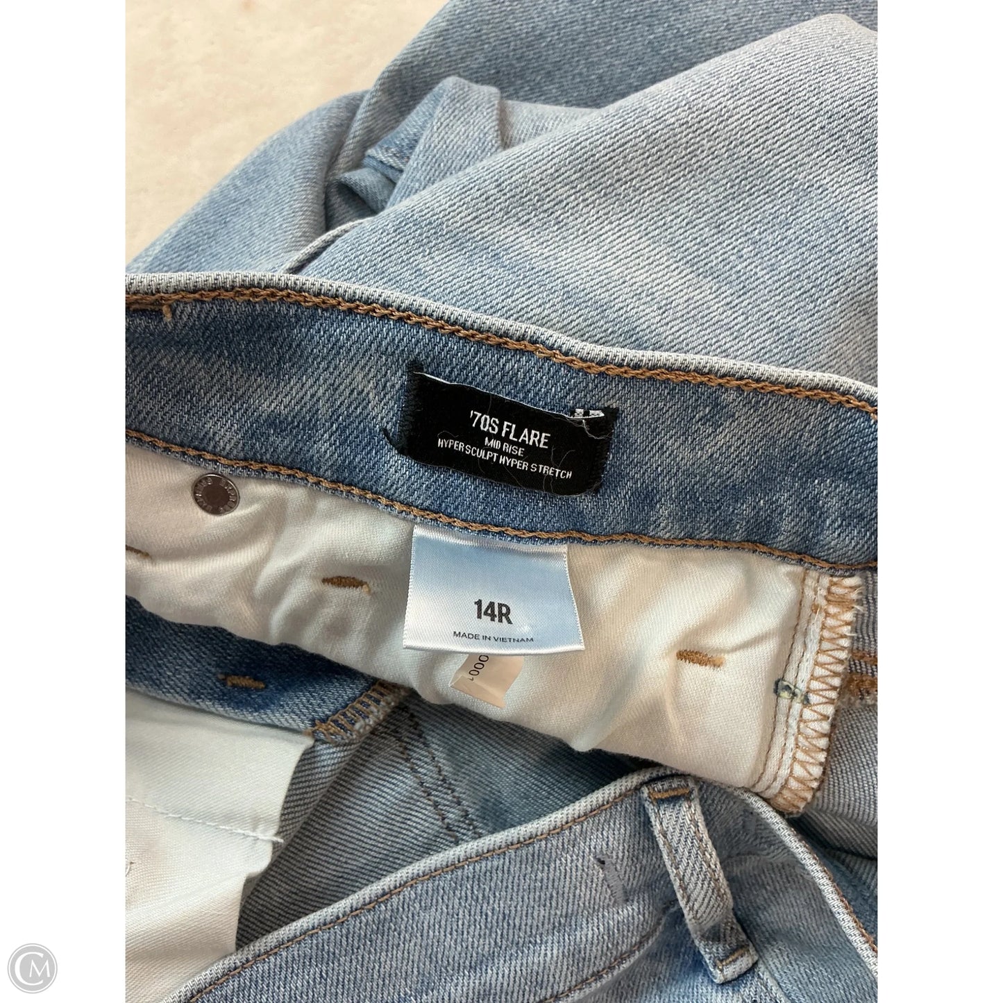 Jeans Flared By Express In Blue Denim, Size: 14