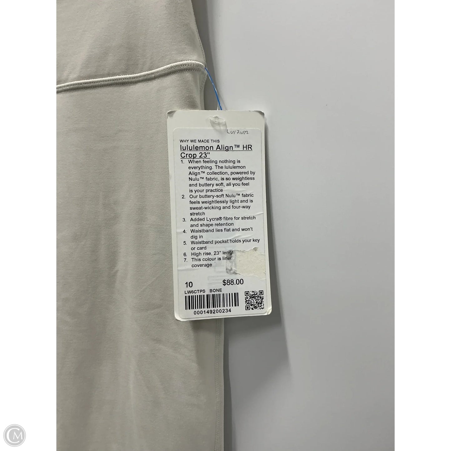 Athletic Leggings By Lululemon In White, Size: 10