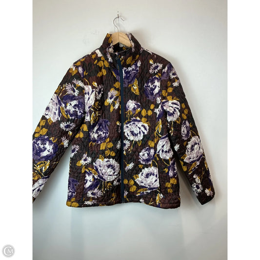 Jacket Puffer & Quilted By Lands End In Floral Print, Size: L