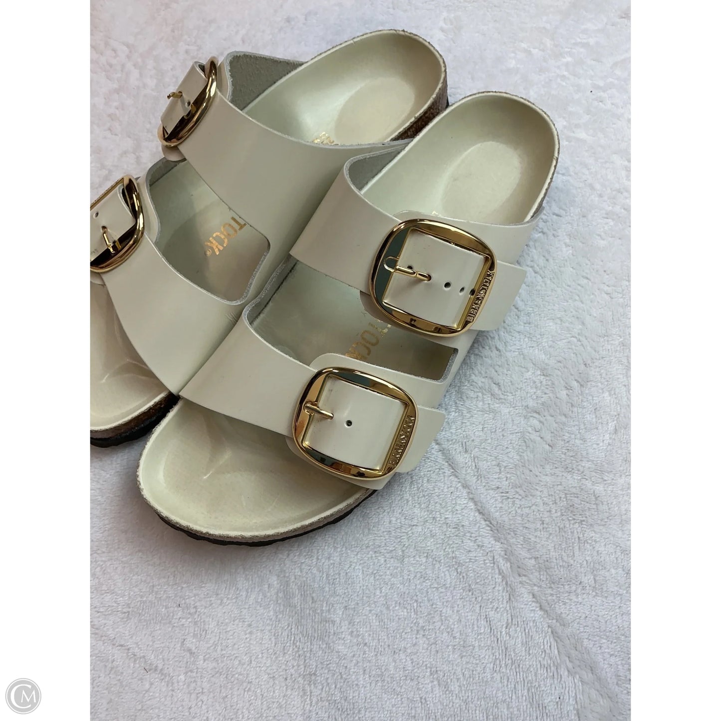 Sandals Flats By Birkenstock In Cream, Size: 8