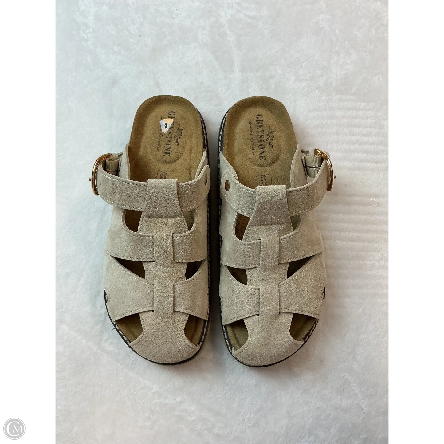 Sandals Flats By Clothes Mentor In Taupe, Size: 7