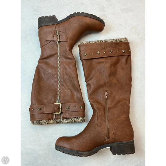 Boots Knee Flats By Sugar In Tan, Size: 8.5