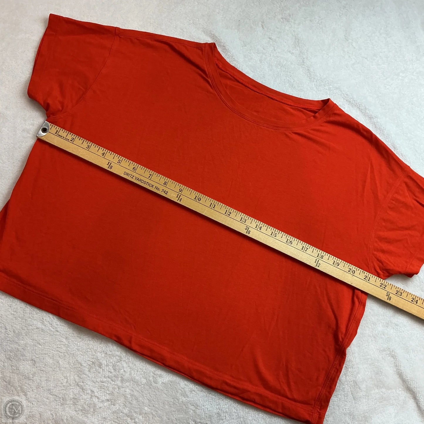 Athletic Top Short Sleeve By Lululemon In Orange, Size: M