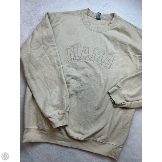 Sweatshirt Crewneck By Gildan In Cream, Size: M
