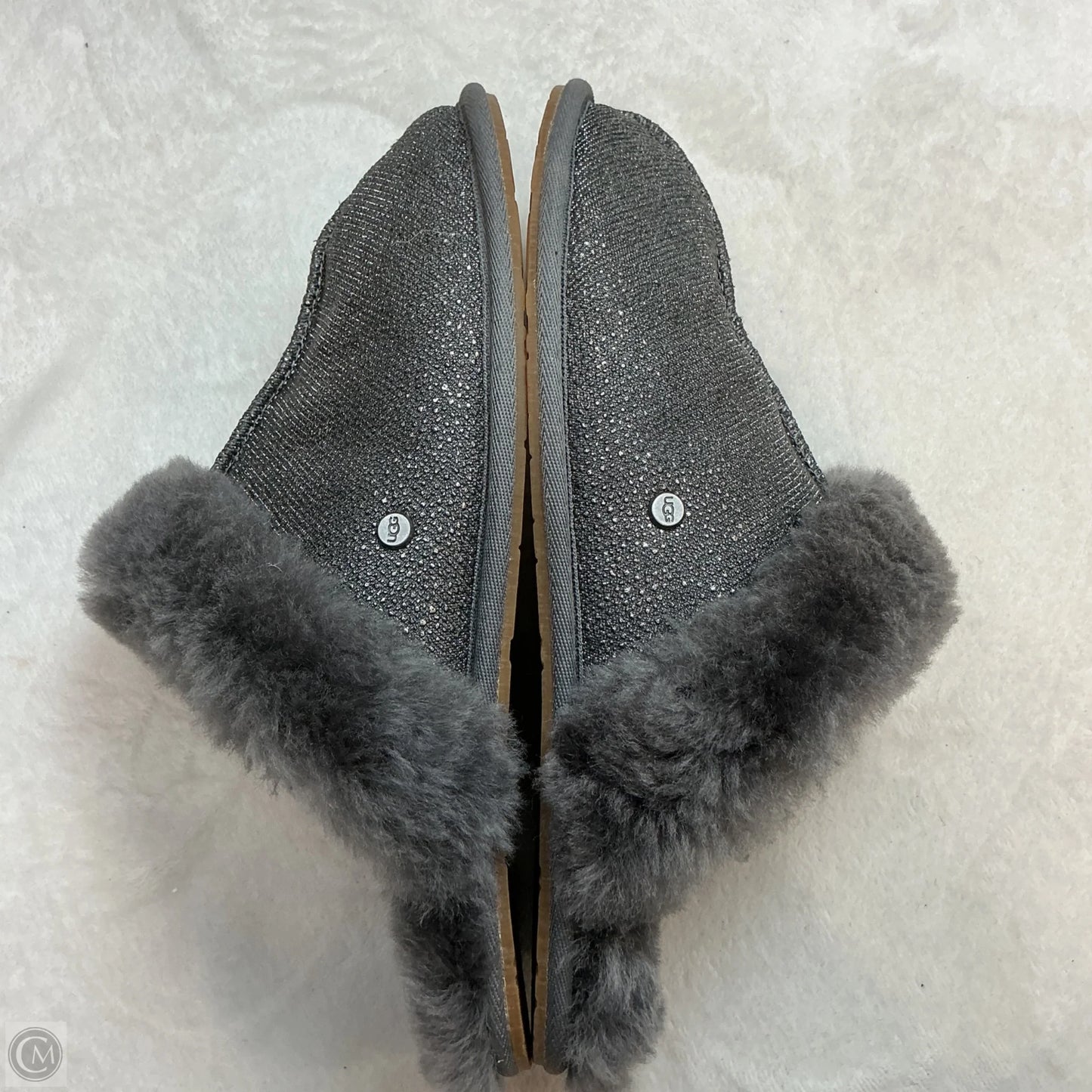 Slippers Designer By Ugg In Grey, Size: 8