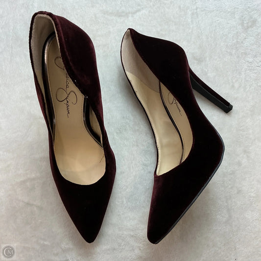 Shoes Heels Stiletto By Jessica Simpson In Maroon, Size: 8.5