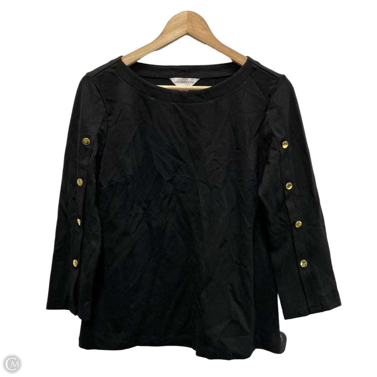 Top Long Sleeve Basic By Liz Claiborne In Black, Size: S
